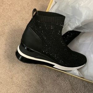 Michael Kors Black Rhinestone Sneakers size 10